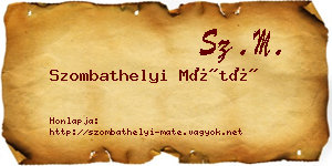 Szombathelyi Máté névjegykártya