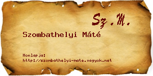 Szombathelyi Máté névjegykártya