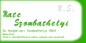 mate szombathelyi business card