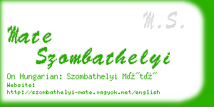 mate szombathelyi business card